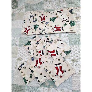Christmas Napkins and Tablecloth Santa Snowman & Christmas Trees